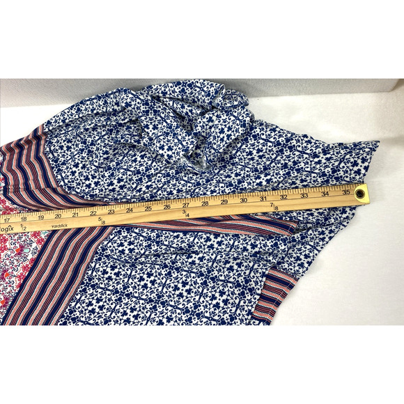 New Direction Midi Skirt Womens‎ Medium Red Blue Boho Hippie Assymetrical Flowy - Picture 10 of 10